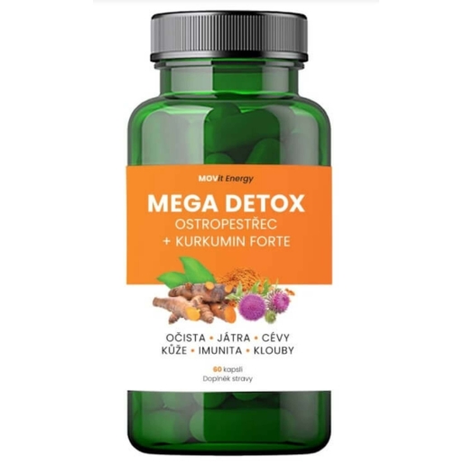 Mega Detox Ostropestřec + Kurkumin FORTE, 60 kapslí