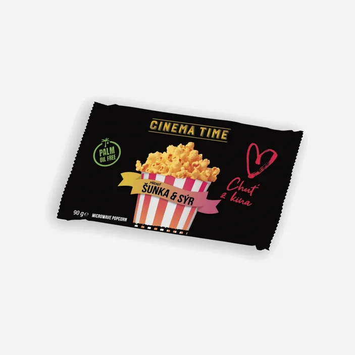 Mikrovlnný popcorn Premium šunka a sýr