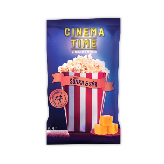 Mikrovlnný popcorn šunka a sýr