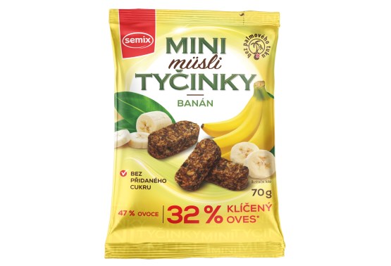 Mini müsli tyčinky s banánmi bez lepku