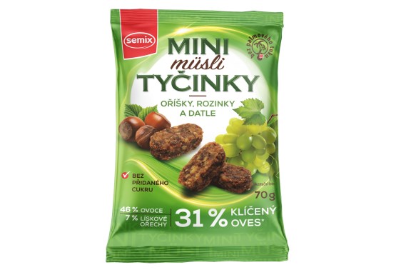 Mini müsli tyčinky s orieškami bez lepku