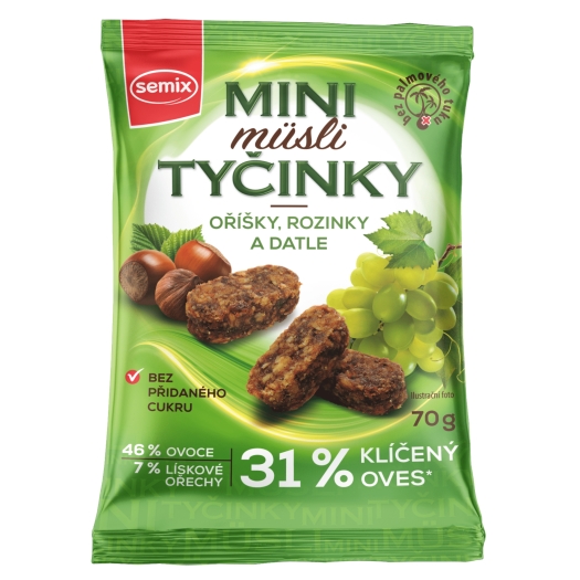 Mini müsli tyčinky s oříšky bez lepku