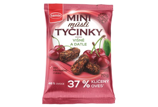 Mini müsli tyčinky s višňami bez lepku