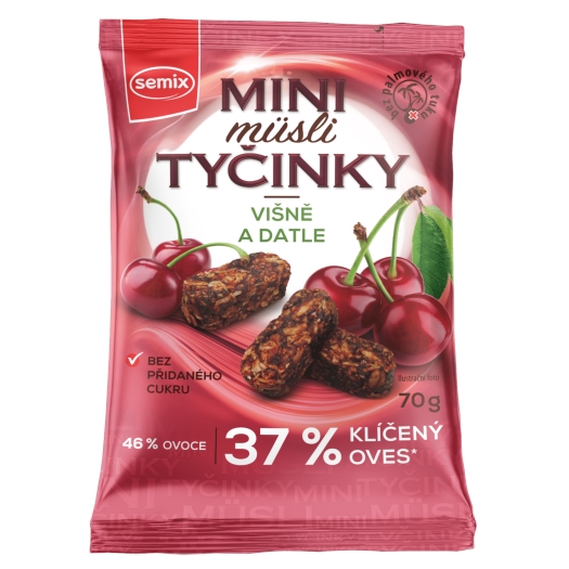 Mini müsli tyčinky s višněmi bez lepku
