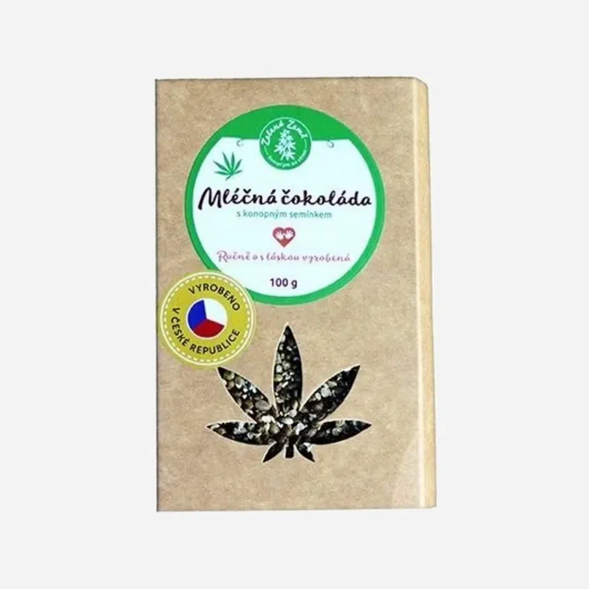 Mléčná čokoláda s konopným semínkem