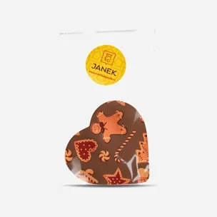 Mléčné čokoládové srdíčko s vánočním potiskem