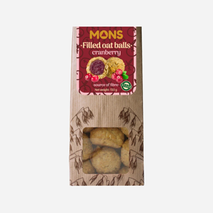 Mons Plněné ovesné kuličky s brusinkami 150g