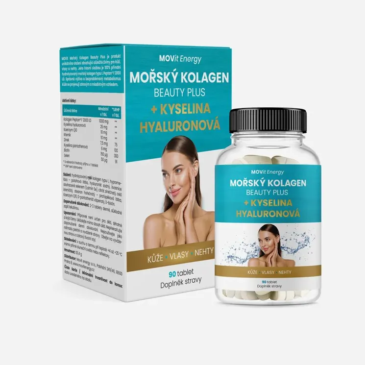 Mořský kolagen Beauty Plus a kyselina hyaluronová 6 x 90 tablet