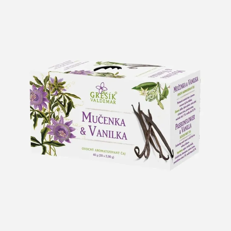 Mučenka a vanilka ovocný čaj 20 sáčků 6 x 40 g