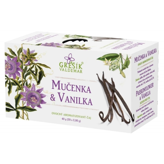 Mučenka a vanilka ovocný čaj 20 sáčků