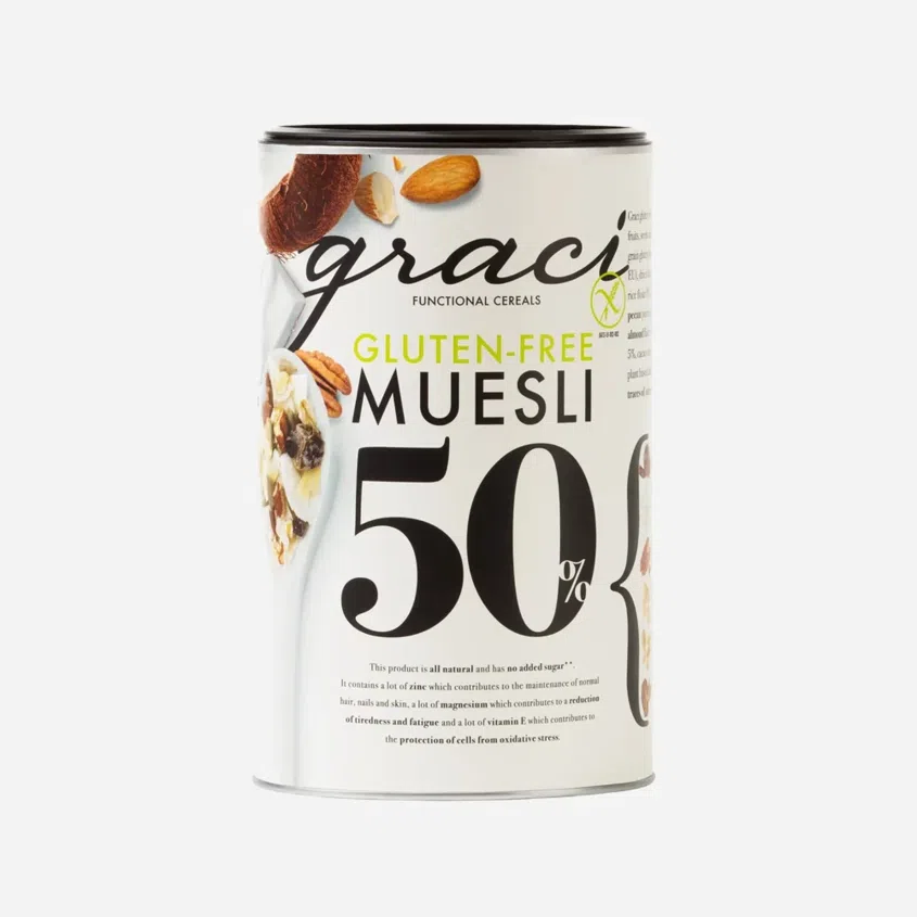 Muesli bezlepkové 50 % sušeného ovoce, semínek a ořechů