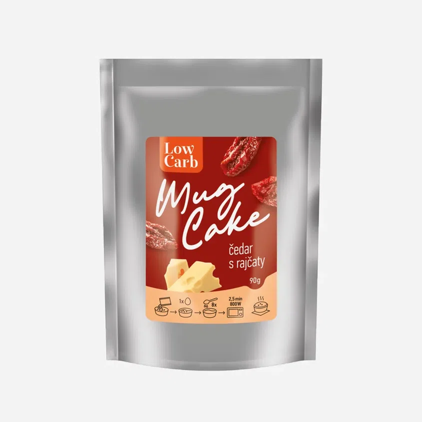 Mug cake čedar s rajčaty Low carb