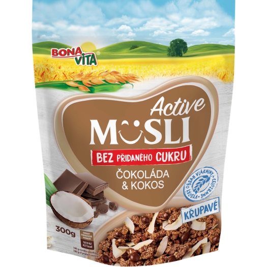 Müsli bez přidaného cukru čokoláda a kokos