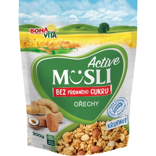 Müsli bez přidaného cukru ořechy