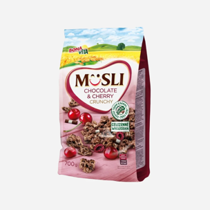 Müsli chocolate a cherry