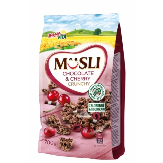 Müsli chocolate a cherry