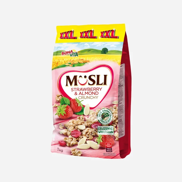 Müsli s jahodami a mandlemi