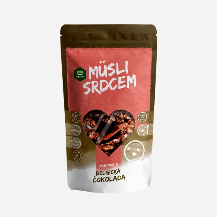 Müsli srdcem belgická čokoláda a brusinky 6 x 350 g