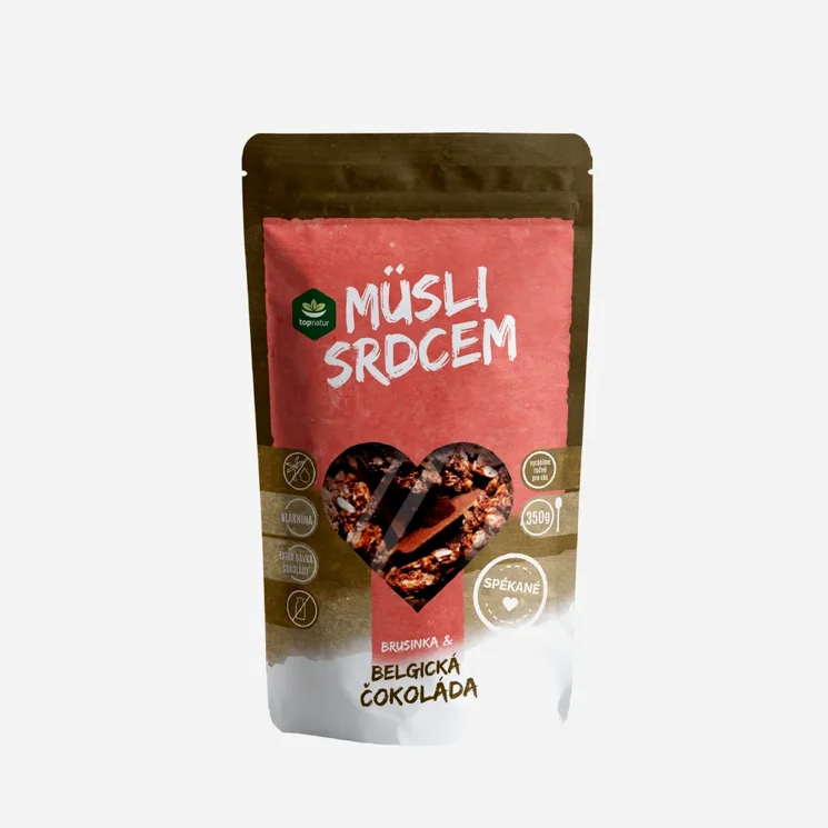 Müsli srdcem belgická čokoláda a brusinky 6 x 350 g
