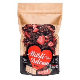 Müsli srdcem Proteinové jahoda a čokoláda