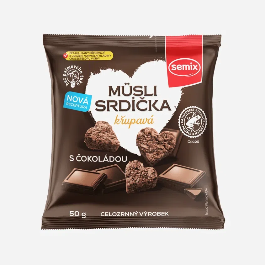 Müsli srdíčka s čokoládou