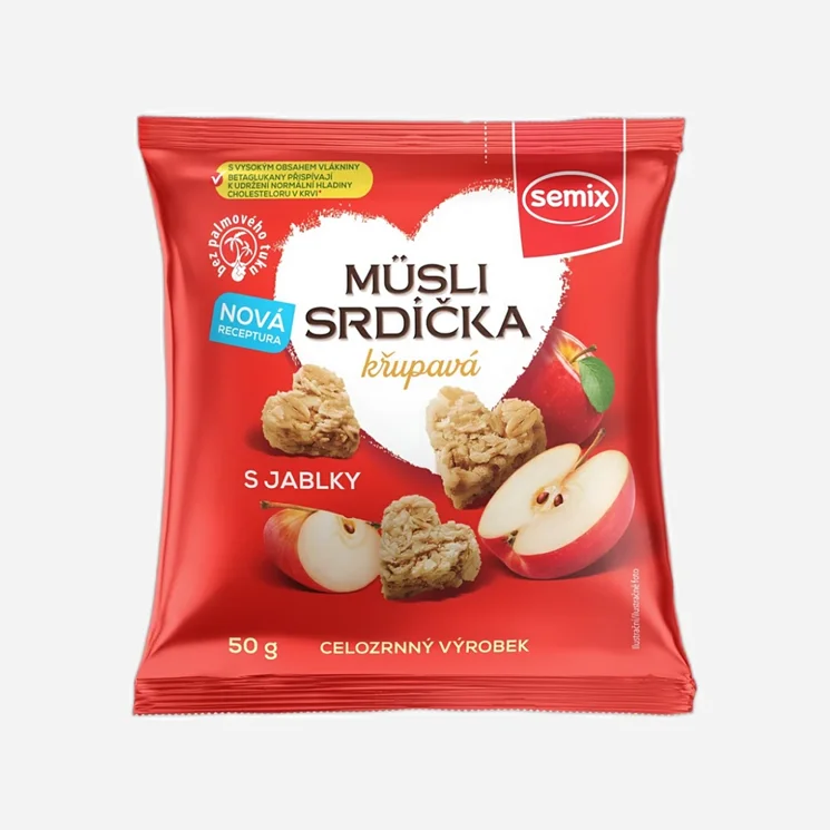 Müsli srdíčka s jablky
