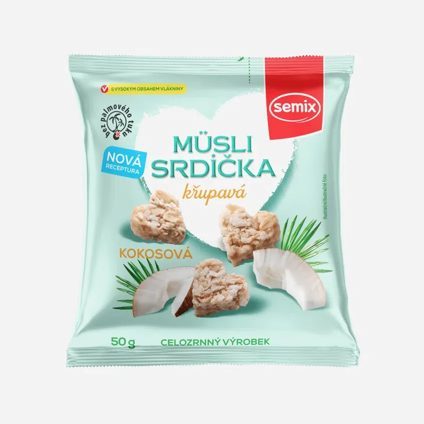 Müsli srdíčka s kokosem
