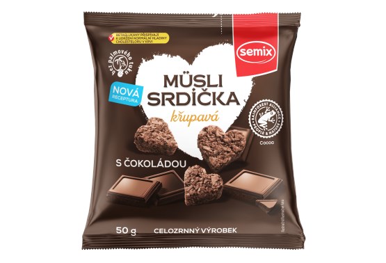Müsli srdiečka s čokoládou