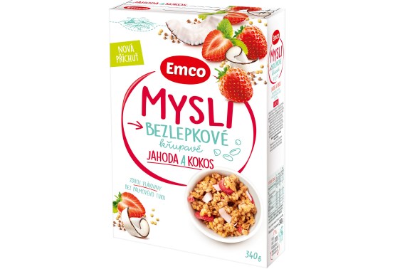 Mysli bezlepkové jahoda a kokos