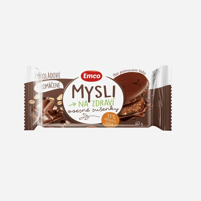 Mysli Ovesné sušenky polomáčené  čokoladové