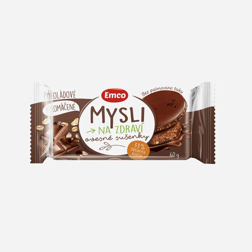 Mysli Ovsené sušienky polomáčané čokoládové