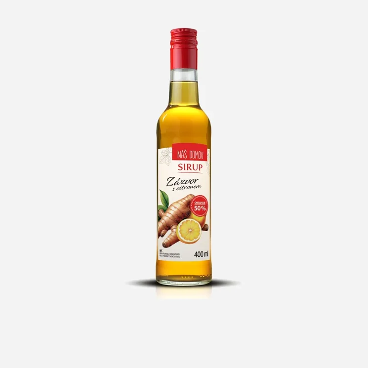 Náš domov sirup zázvor s citronem 12 x 400 ml
