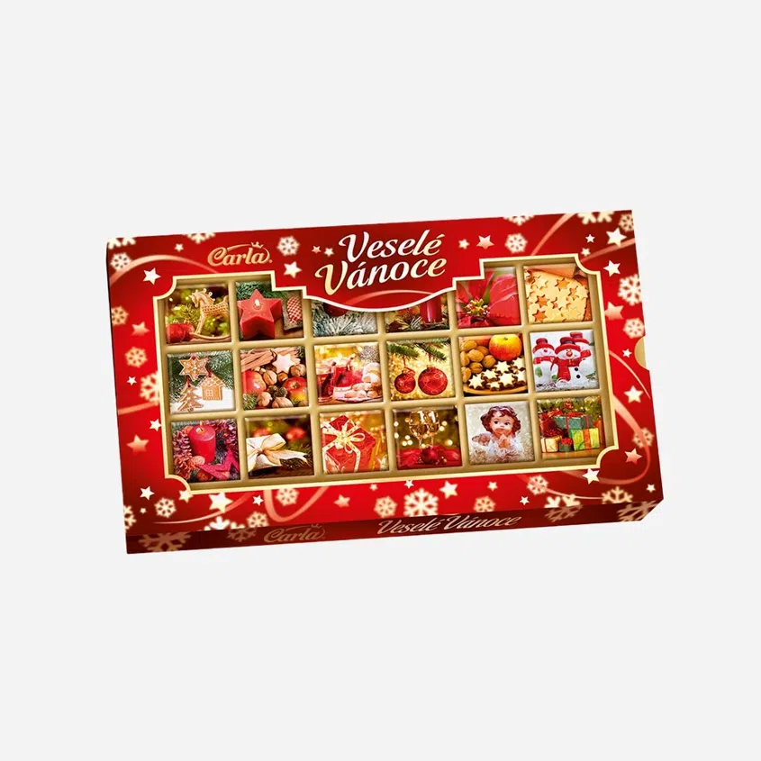 Neapolitánky Veselé Vánoce mléčné