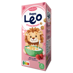 Nordcrunch Happy Leo Cereální kroužky s jahodami 150g