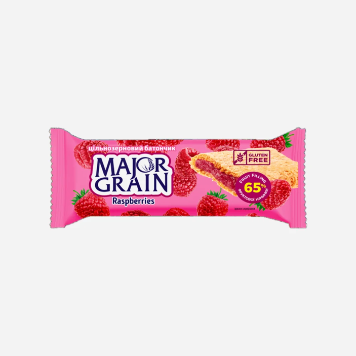 Obilná tyčinka "Major Grain" s drcenými malinami