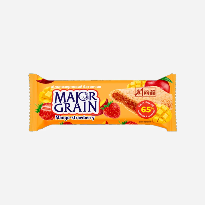 Obilná tyčinka "Major Grain" s mangem a jahodami