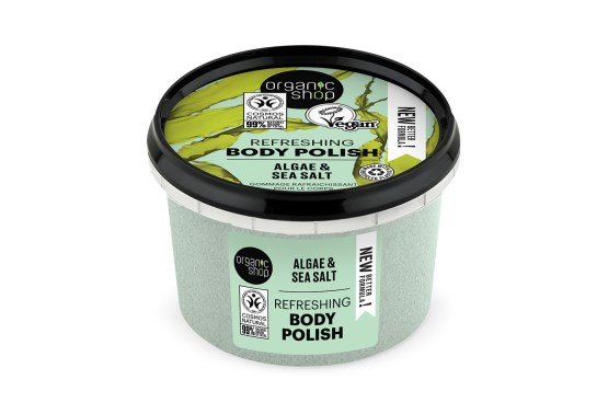 Organic Shop Osviežujúci telový peeling riasy a morská soľ