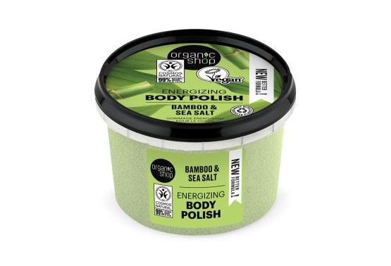 Organic Shop Povzbudzujúci telový peeling bambus a morská soľ