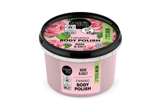 Organic Shop Spevňujúci telový peeling ruža a soľ