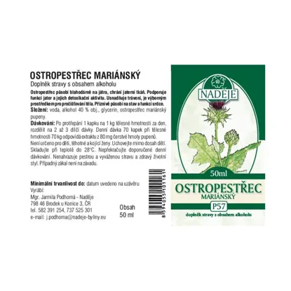 Ostropestřec mariánský tinktura z pupenů