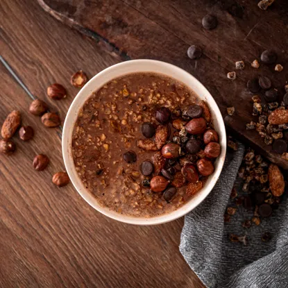 Ovesná kaše hořká čokoláda & lískové ořechy