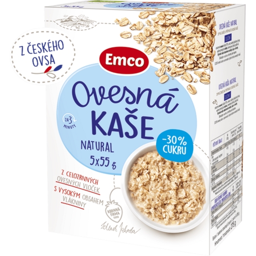 Ovesná kaše natural 30% cukru 5x55 g
