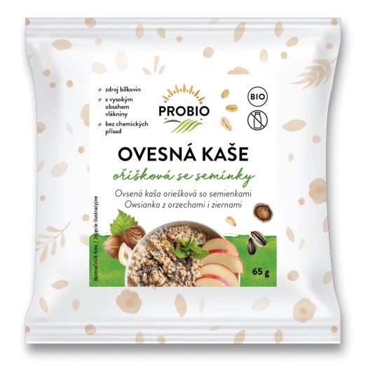 Ovesná kaše oříšková se semínky BIO