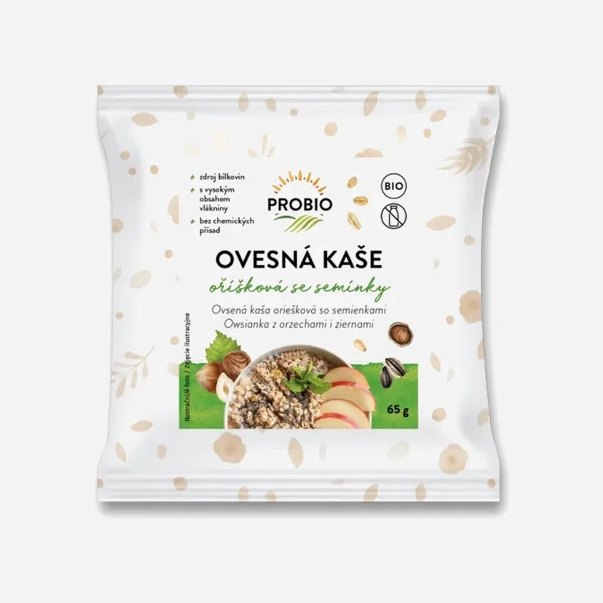 Ovesná kaše oříšková se semínky BIO