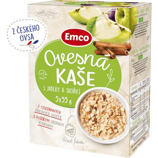 Ovesná kaše s jablky a skořicí 5x55 g