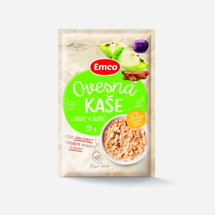 Ovesná kaše s jablky a skořicí