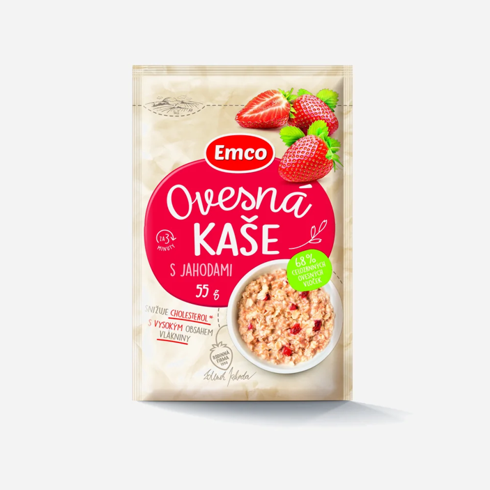 Ovesná kaše s jahodami