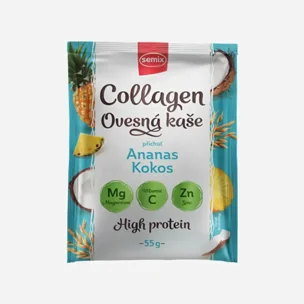 Ovesná kaše s kolagenem, s ananasem a kokosem se sladidlem