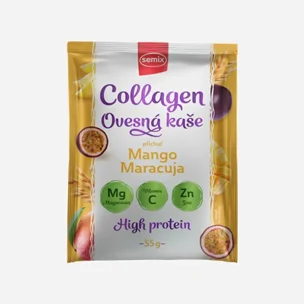 Ovesná kaše s kolagenem, s mangem a maracujou se sladidlem