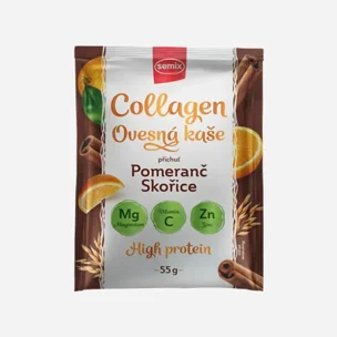 Ovesná kaše s kolagenem, s pomerančem a skořicí se sladidlem